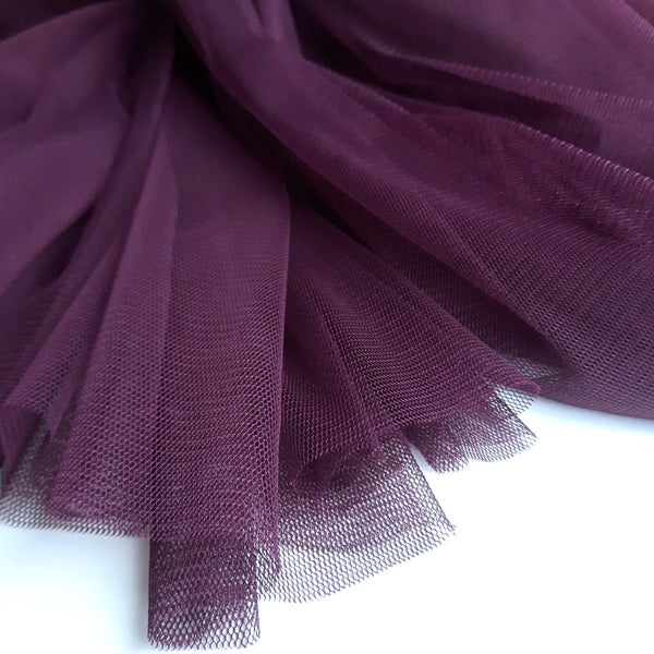 Plum Soft Tulle Dress Fabric 150cm Wide On Trend Fabrics