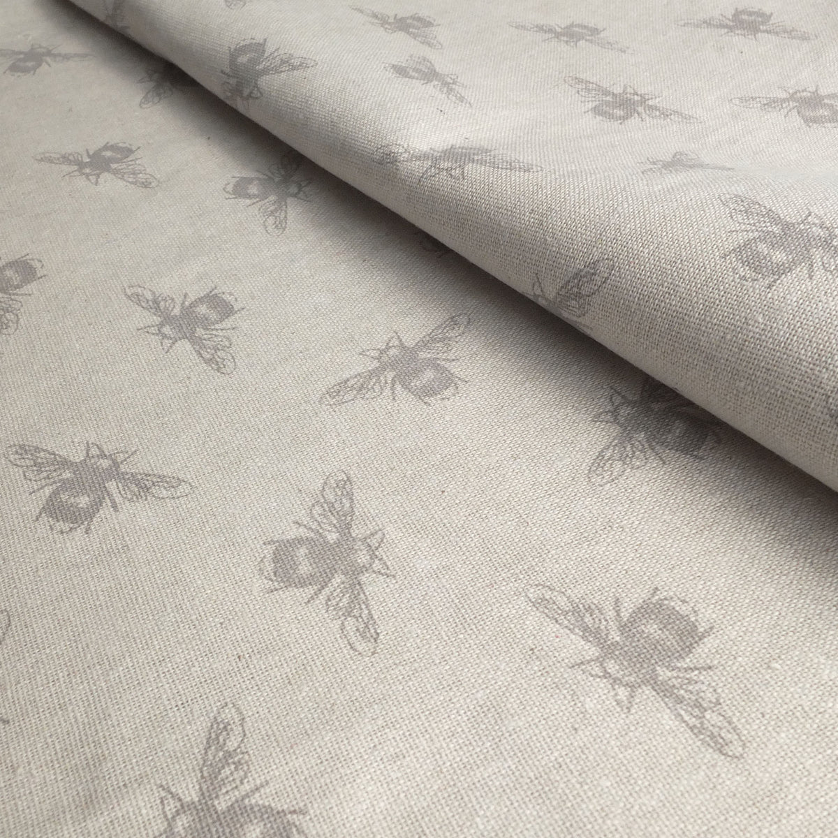 Cotton Canvas Grey Bee Fabric