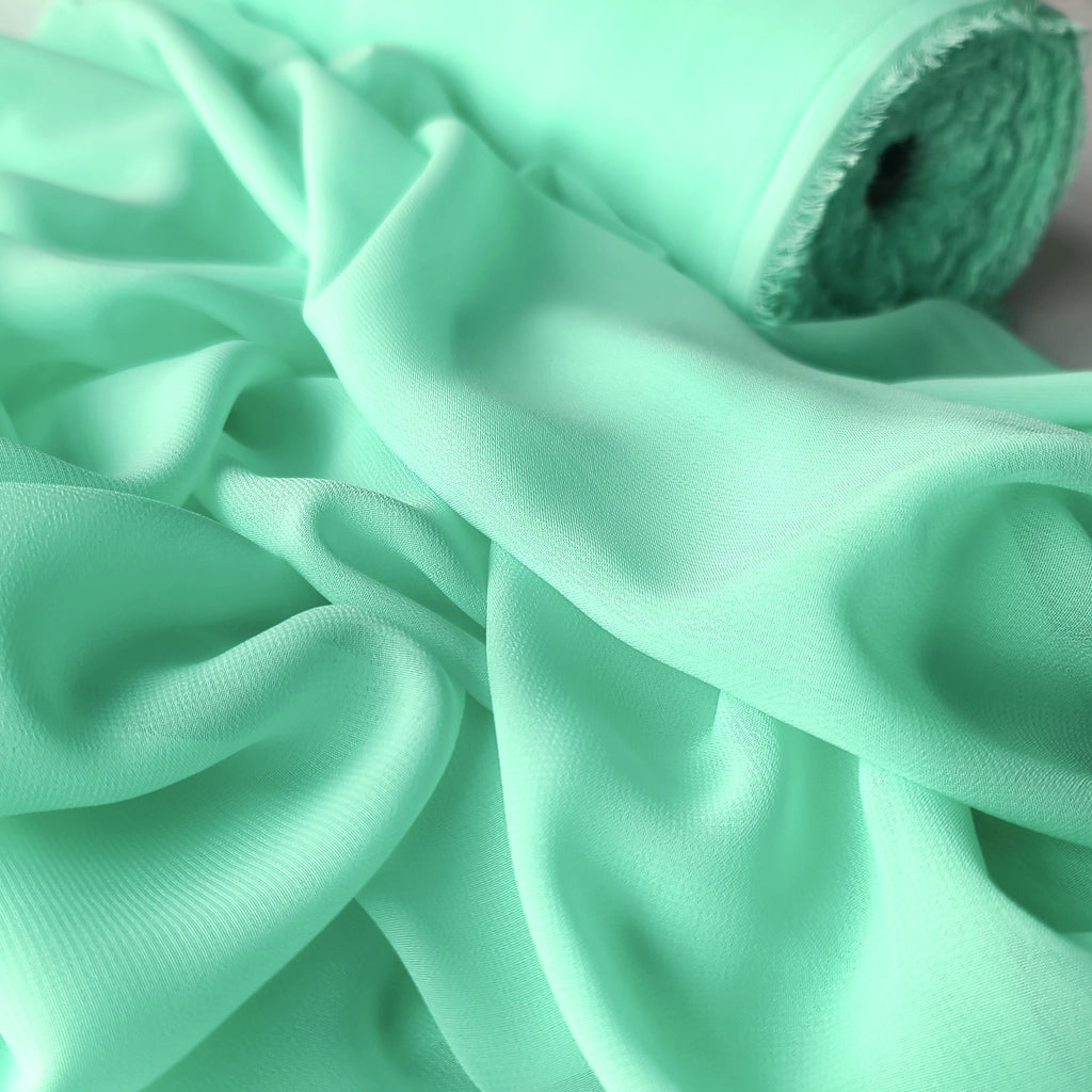 Aqua Green Chiffon Fabric