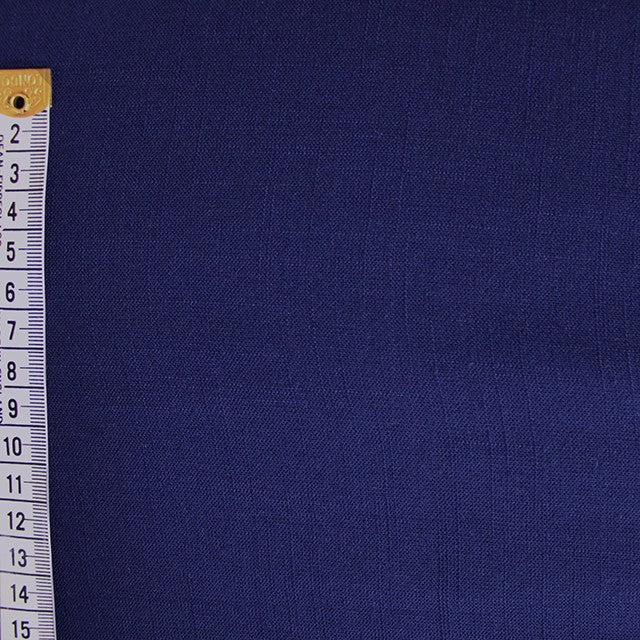 Navy Viscose Slub Stretch Woven Fabric