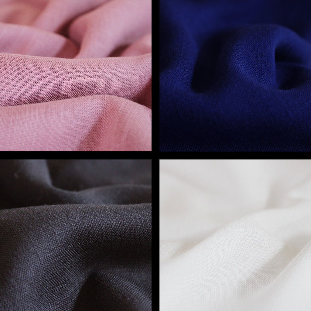 Navy Viscose Slub Stretch Woven Fabric